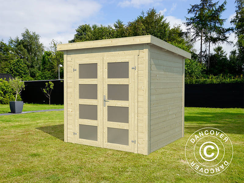 Redskapsbod i tre Torrent 2x2,5x2,11m, 28mm, 4,75m², Naturlig - Image 3