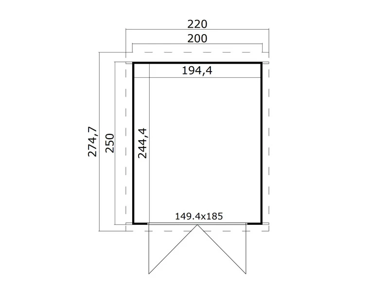 Redskapsbod i tre Torrent 2x2,5x2,11m, 28mm, 4,75m², Naturlig - Image 5