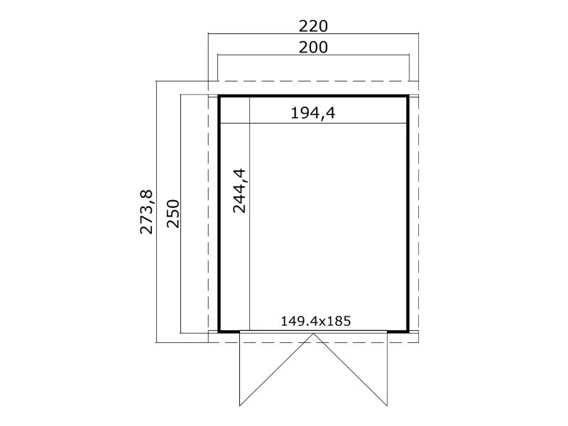 Redskapsbod i tre Torvik med takvindu, 2x2,5x2,45m, 5m2, Naturlig - Image 3