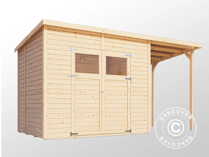 Redskapsbod m/overheng, Bertilo Amrum 3 Plus, 3,86x1,8x2,1m, 2,78m² + 4,16m² - Image 2