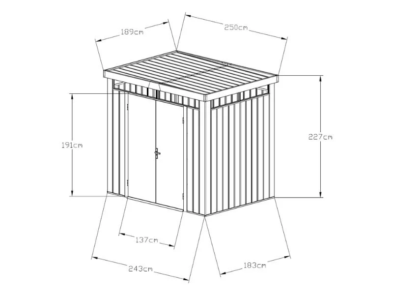 Redskapsbod m/takvindu, 2,5x1,89x2,27m, 4,7m2, ProShed®, Antrasitt - Image 7