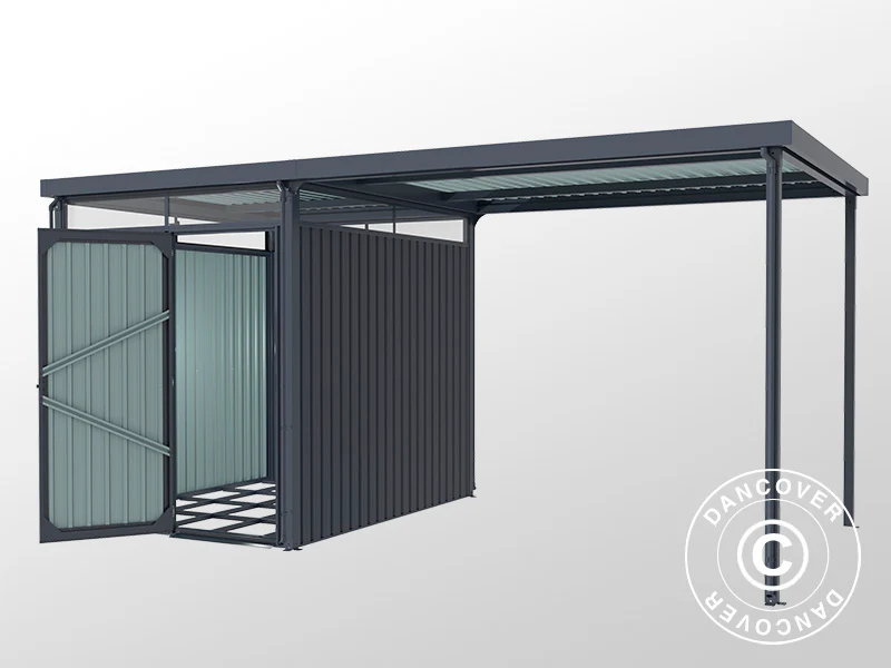 Redskapsbod m/takvindu + overheng, 4,9x2,45x2,26m, 12,0m², Antrasitt - Image 6
