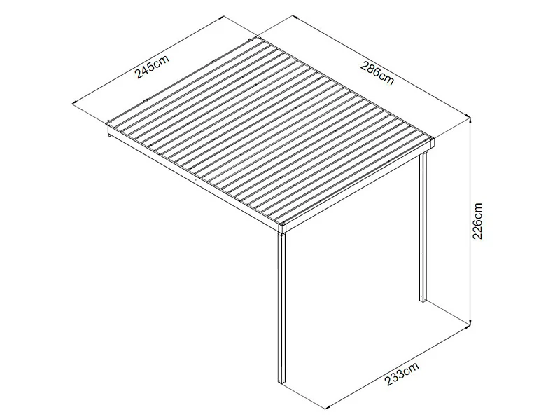 Redskapsbod m/takvindu + overheng, 4,9x2,45x2,26m, 12,0m², Antrasitt - Image 9