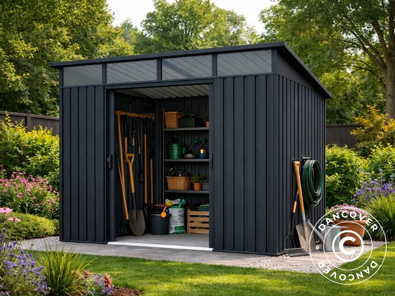 Redskapsbod med takvindu, 2,38x2,36x2,02m, 5,6m², ProShed®, Antrasitt - Image 3