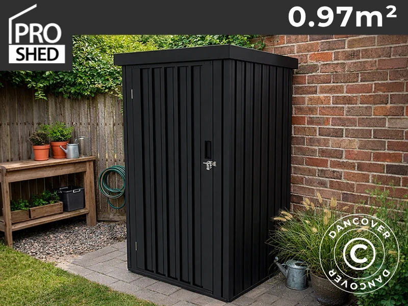 Redskapsbod, metallskap 0,96x1,01x1,75m, 0,96m2, ProShed®, Antrasitt