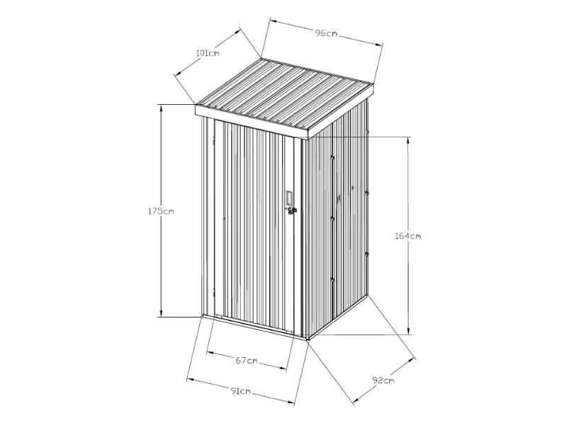 Redskapsbod, metallskap 0,96x1,01x1,75m, 0,96m2, ProShed®, Antrasitt - Image 7