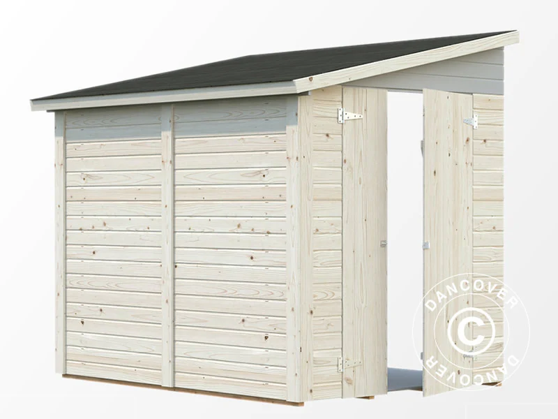 Redskapsbod mot vegg i tre 1,65x2,22x2,1m, 3,6m², naturlig - Image 2