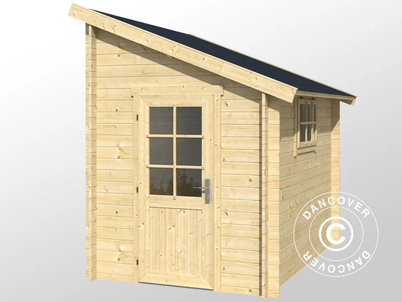 Redskapsbod mot vegg i tre, Vanda 1,8x2,75x2,68m, 28mm, 4,7m², Naturlig - Image 5