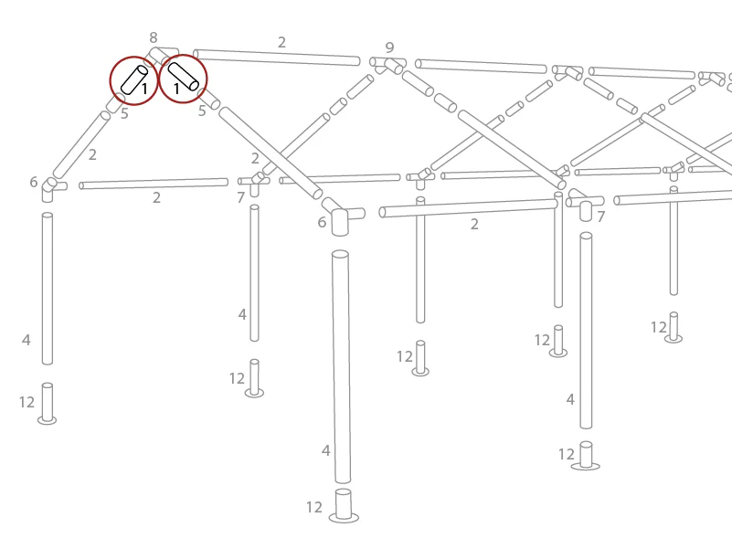 Rør til tak, Ø38mm, 510mm - Image 3