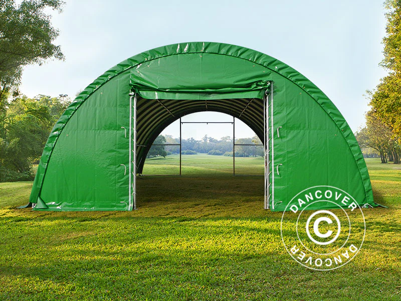Rundbuehall 9,15x12x4,5m, PVC, Grønn - Image 3