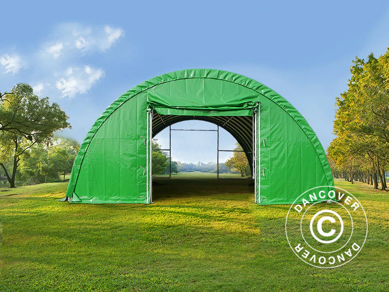 Rundbuehall 9,15x12x4,5m, PVC, Grønn - Image 5