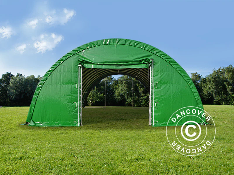 Rundbuehall 9,15x12x4,5m, PVC, Grønn - Image 3