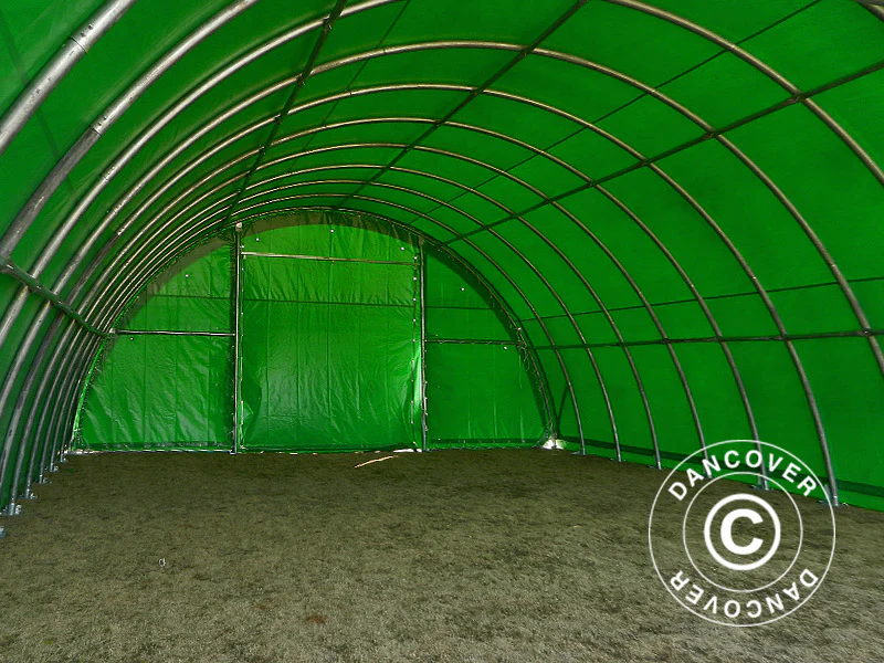 Rundbuehall 9,15x20x4,5m, PVC, Grønn - Image 11