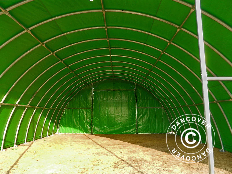 Rundbuehall 9,15x20x4,5m, PVC, Grønn - Image 14