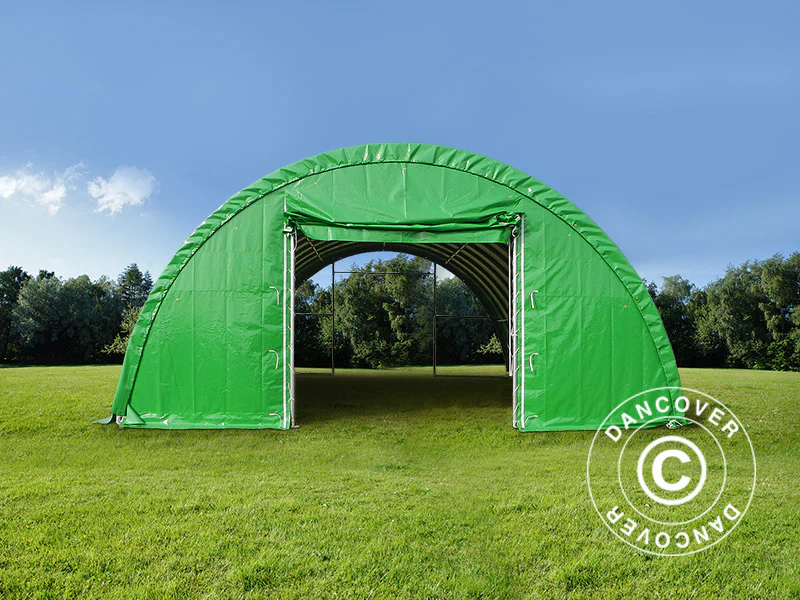 Rundbuehall 9,15x20x4,5m, PVC, Grønn - Image 5