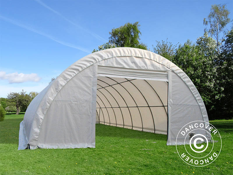 Rundbuehall 9,15x20x4,5m, PVC, Hvit - Image 2
