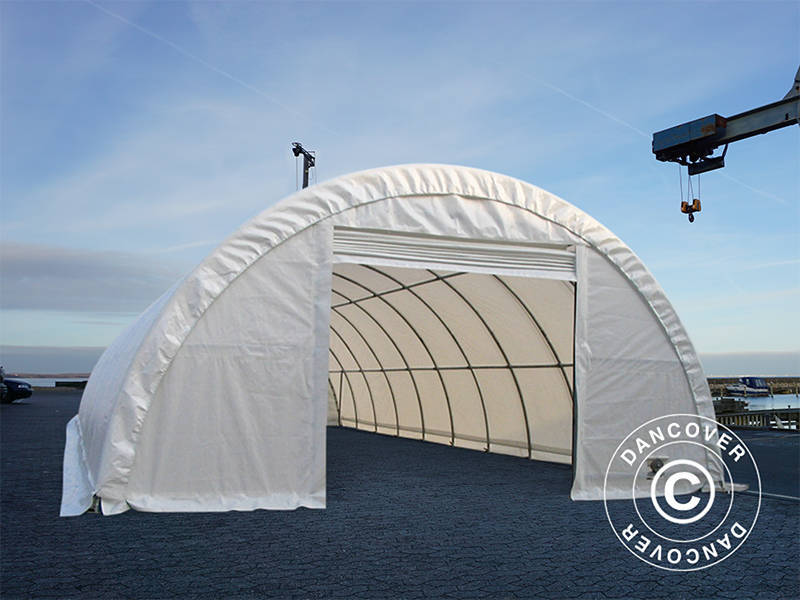 Rundbuehall 9,15x20x4,5m, PVC, Hvit - Image 4