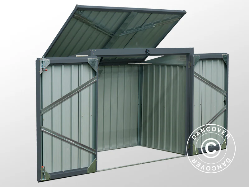 Søppelskur dobbel 1,58x1,01x1,34m, 1,6m², Antrasitt - Image 3