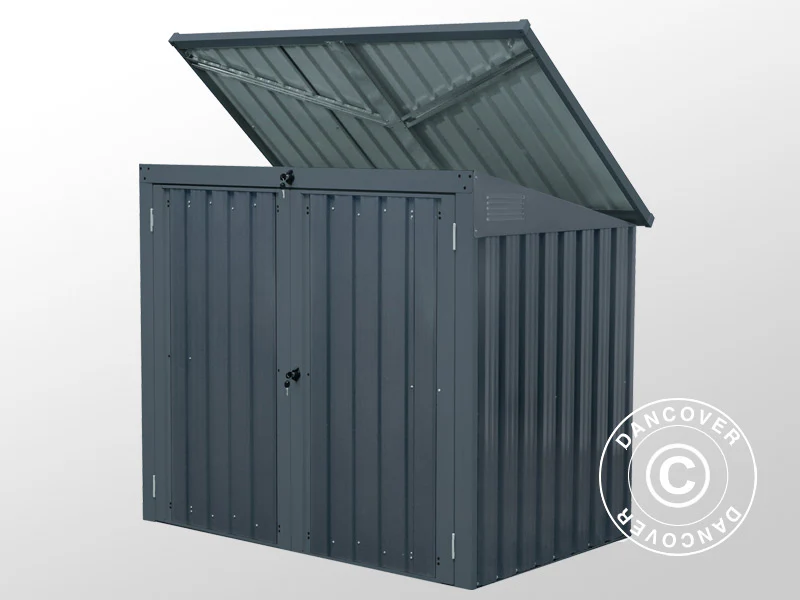 Søppelskur dobbel 1,58x1,01x1,34m, 1,6m², Antrasitt - Image 4