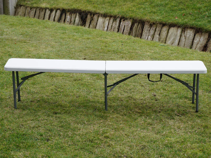Sammenleggbar benk 183x30x43cm, Lysegrå (1 stk.) - Image 2