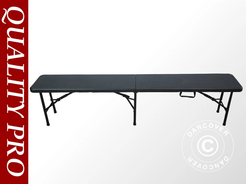 Sammenleggbar benk 183x30x43cm, Svart (25 stk.)