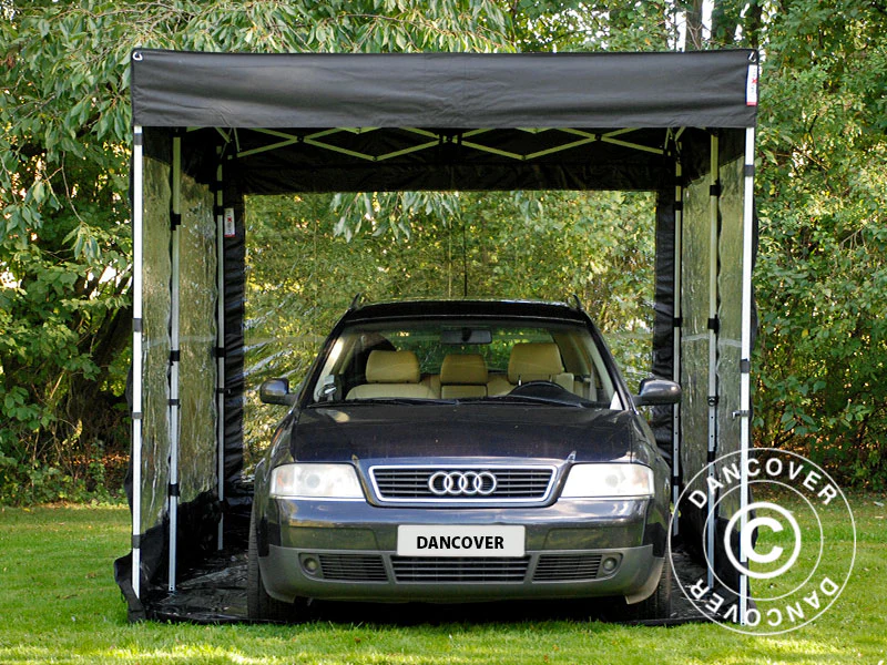 Sammenleggbar garasje FleX Carcover, 3x6m, Svart - Image 4