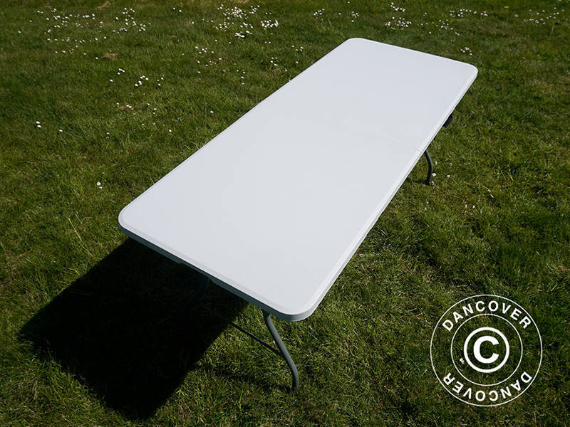 Sammenleggbart bord 180x74x74cm, lys grå (1 stk.) - Image 16
