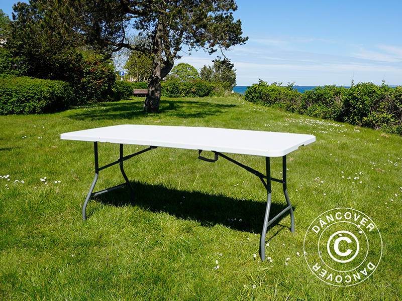 Sammenleggbart bord 180x74x74cm, lys grå (10 stk.) - Image 3