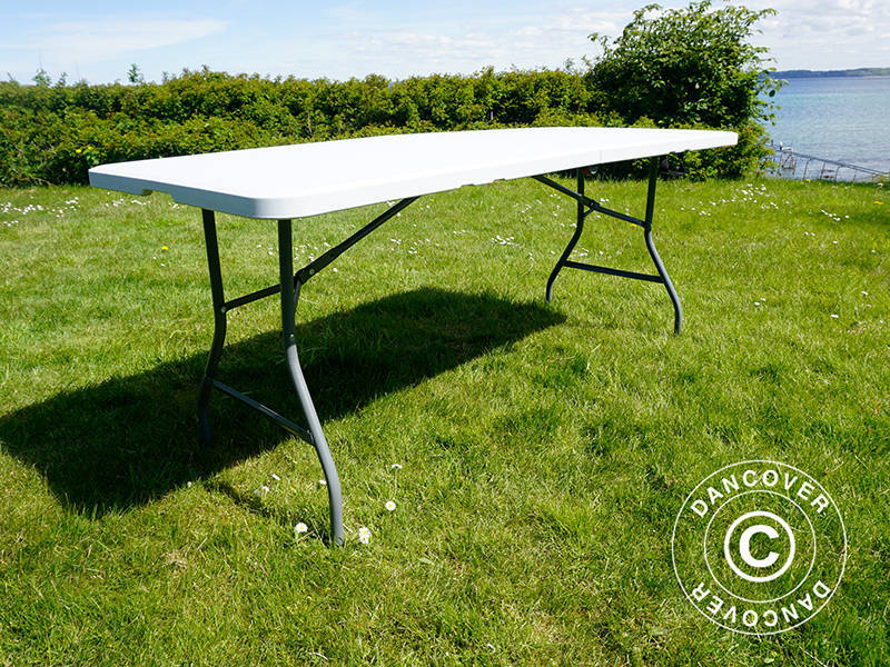 Sammenleggbart bord 180x74x74cm, lys grå (10 stk.) - Image 6