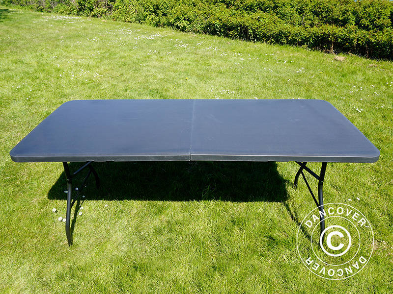 Sammenleggbart bord 180x74x74cm, svart (1 stk.) - Image 3