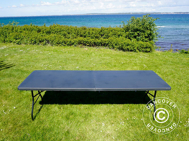 Sammenleggbart bord 240x76x74cm, svart (1 stk.) - Image 13
