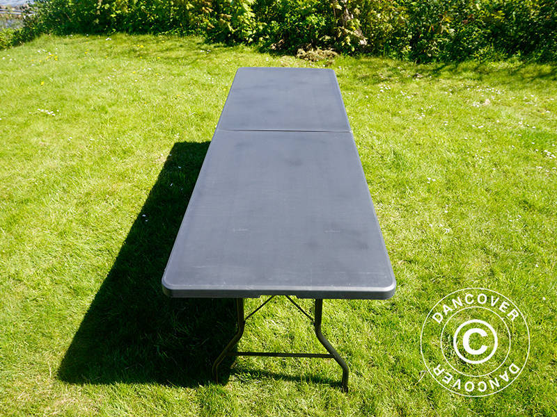 Sammenleggbart bord 240x76x74cm, svart (1 stk.) - Image 5
