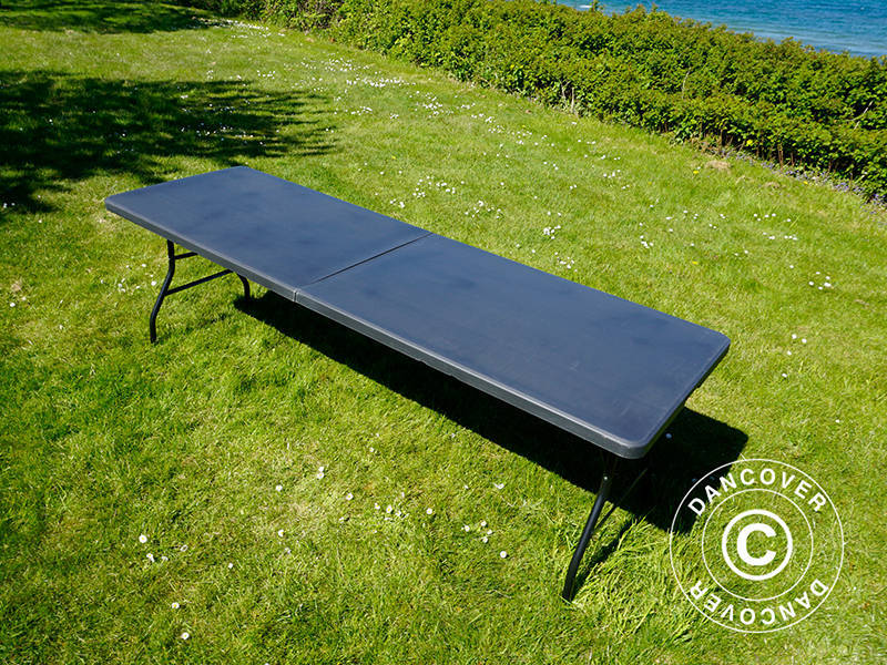 Sammenleggbart bord 240x76x74cm, svart (1 stk.) - Image 9