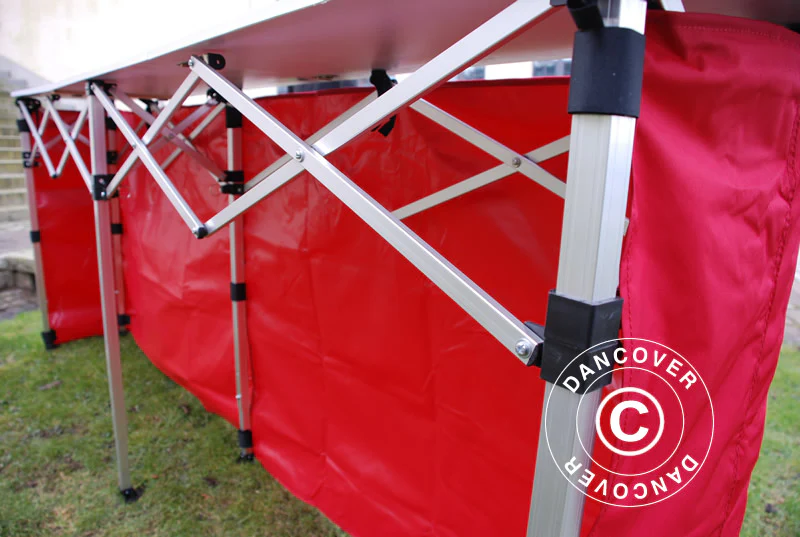 Sidepanel for FleXtents PRO klappbord, 3m, Rød - Image 2