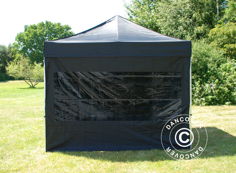 Sidevegg m/panoramavindu for FleXtents, 3m, Svart - Image 3