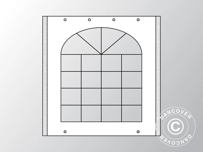 Sidevegg m/vindu til partyteltet UNICO, PVC/Polyester, 3 m, hvit