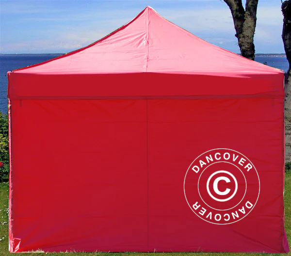 Sidevegg Sett for Quick-up telt FleXtents 3x6m, Rød - Image 2