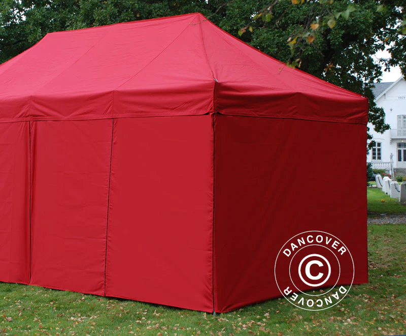 Sidevegg Sett for Quick-up telt FleXtents 3x6m, Rød - Image 7