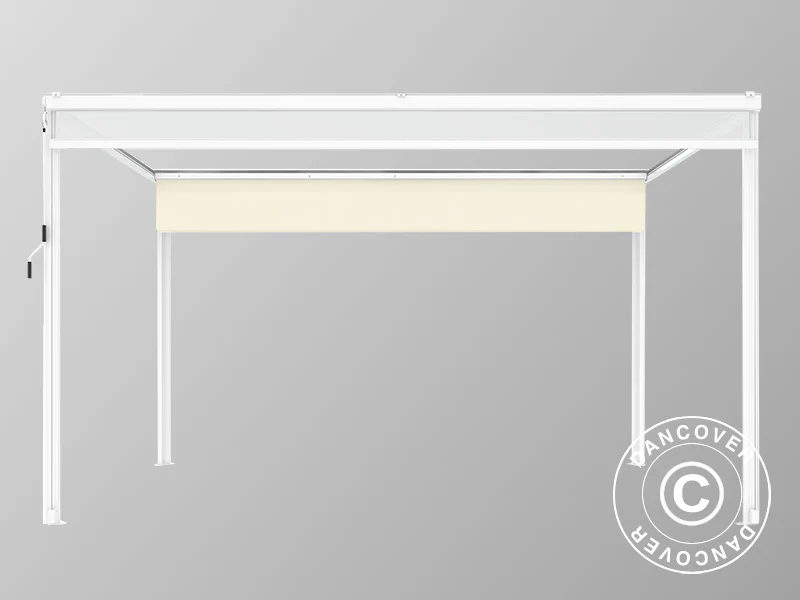 Sideveggskjerm til pergola paviljongen San Fernando, 4m, Hvit - Image 3