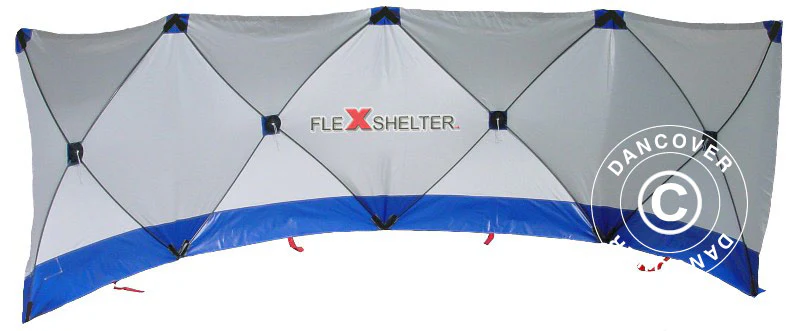 Sikringsskjerm FleXshelter PRO, 7,2x1,8m, hvit/blå - Image 2