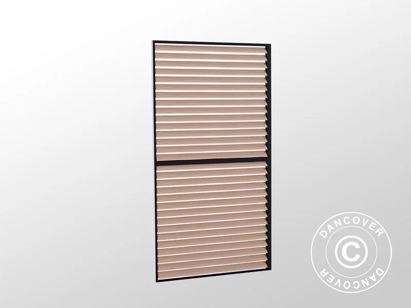 Sjalusivegg til grillpergola San Juan, 1,1x2,18m, Svart/Tre-look, 1 stk. - Image 2
