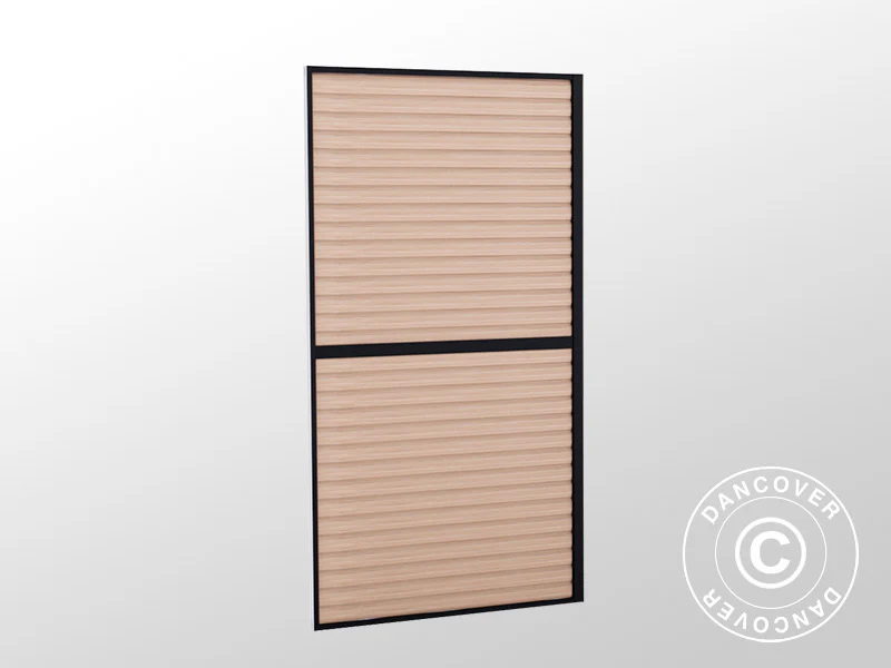 Sjalusivegg til grillpergola San Juan, 1,1x2,18m, Svart/Tre-look, 1 stk. - Image 3