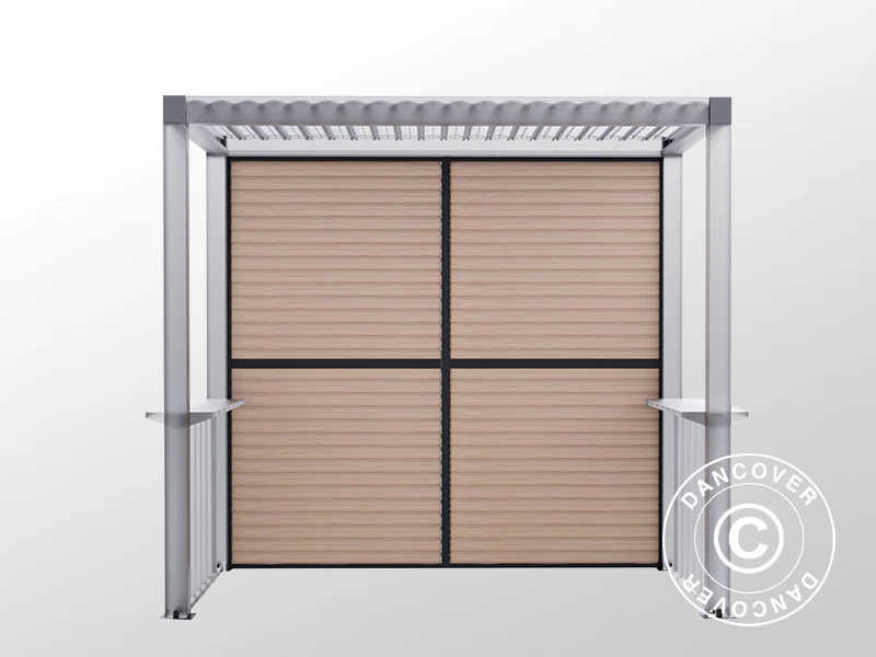 Sjalusivegg til grillpergola San Juan, 1,1x2,18m, Svart/Tre-look, 1 stk. - Image 4