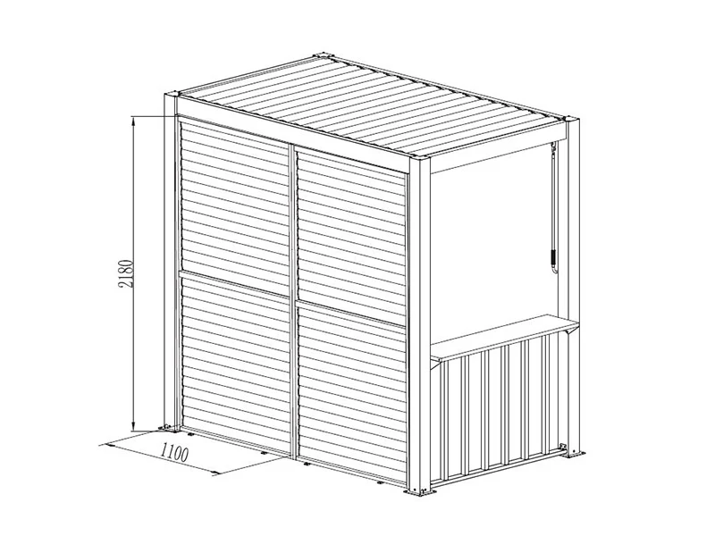Sjalusivegg til grillpergola San Juan, 1,1x2,18m, Svart/Tre-look, 1 stk. - Image 6