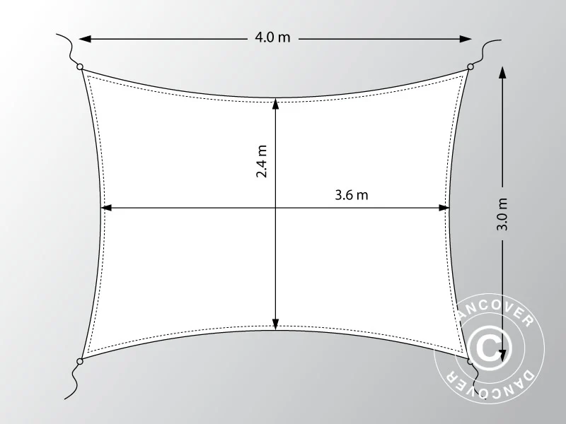 Solseil 3x4m, Rektangulært, antrasitt - Image 6