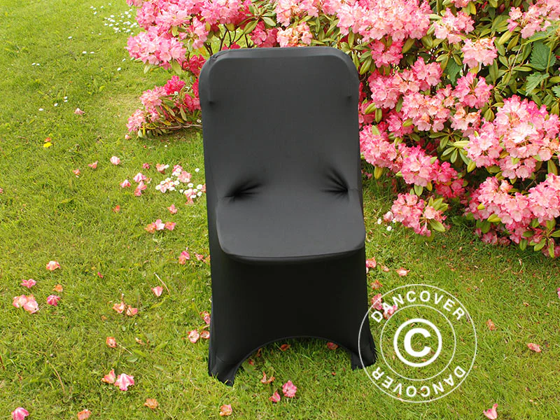 Stol dekker med stretch 44x44x80cm, Svart (1 stk.) - Image 3