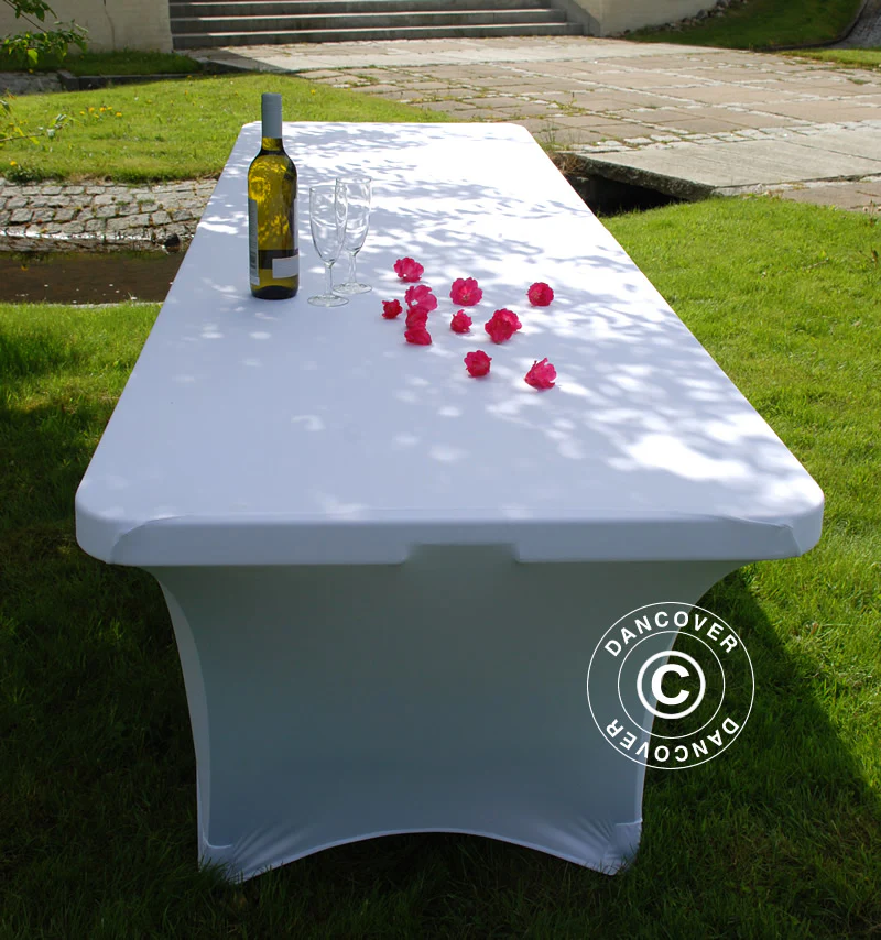 Stretch bord dekke 183x75x74cm, Hvit - Image 6
