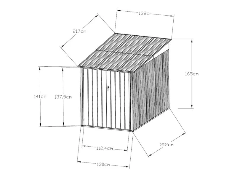 Sykkelskur 1,38x2,17x1,65m, ProShed®, 2,99m2, Antrasitt - Image 6
