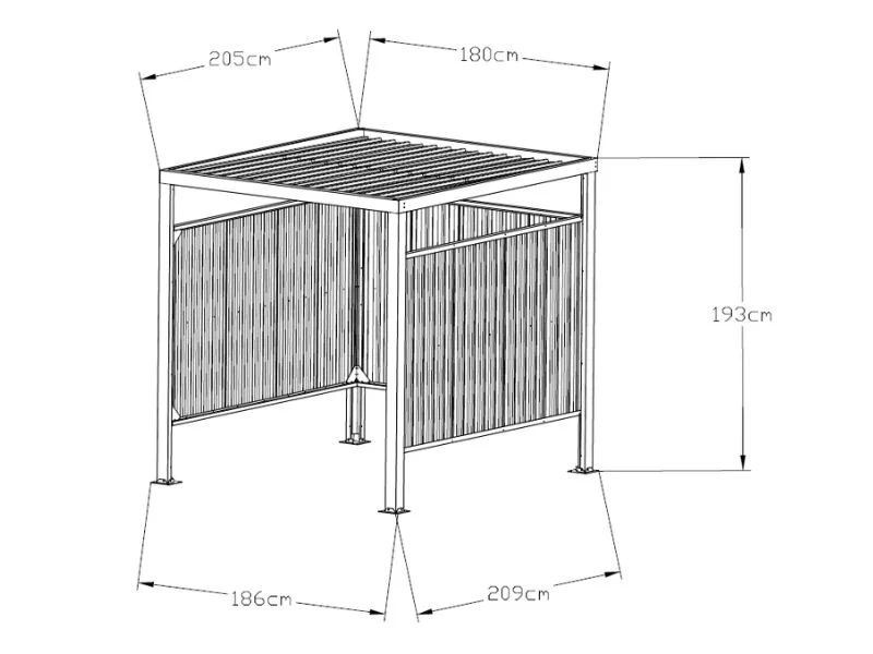 Sykkelskur, 1,8x2,05x1,93m, ProShed®, Antrasitt - Image 6