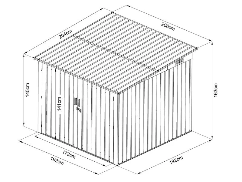 Sykkelskur 2,06x2,04x1,63m, 4,2m2, ProShed®, Antrasitt - Image 10